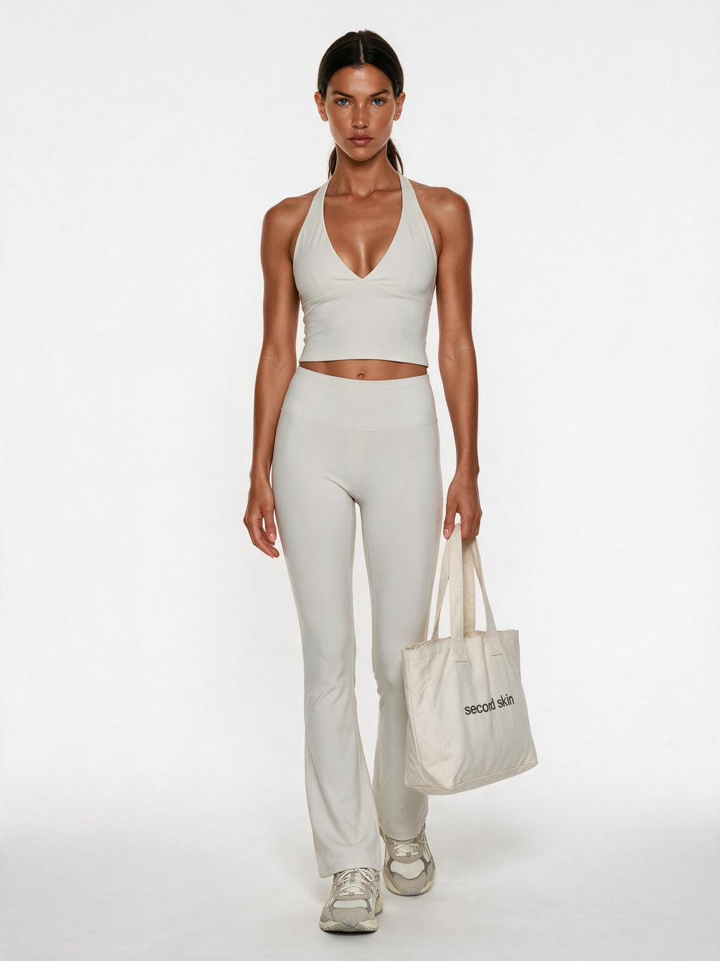 Second Skin Studio Halterneck Top Ivory