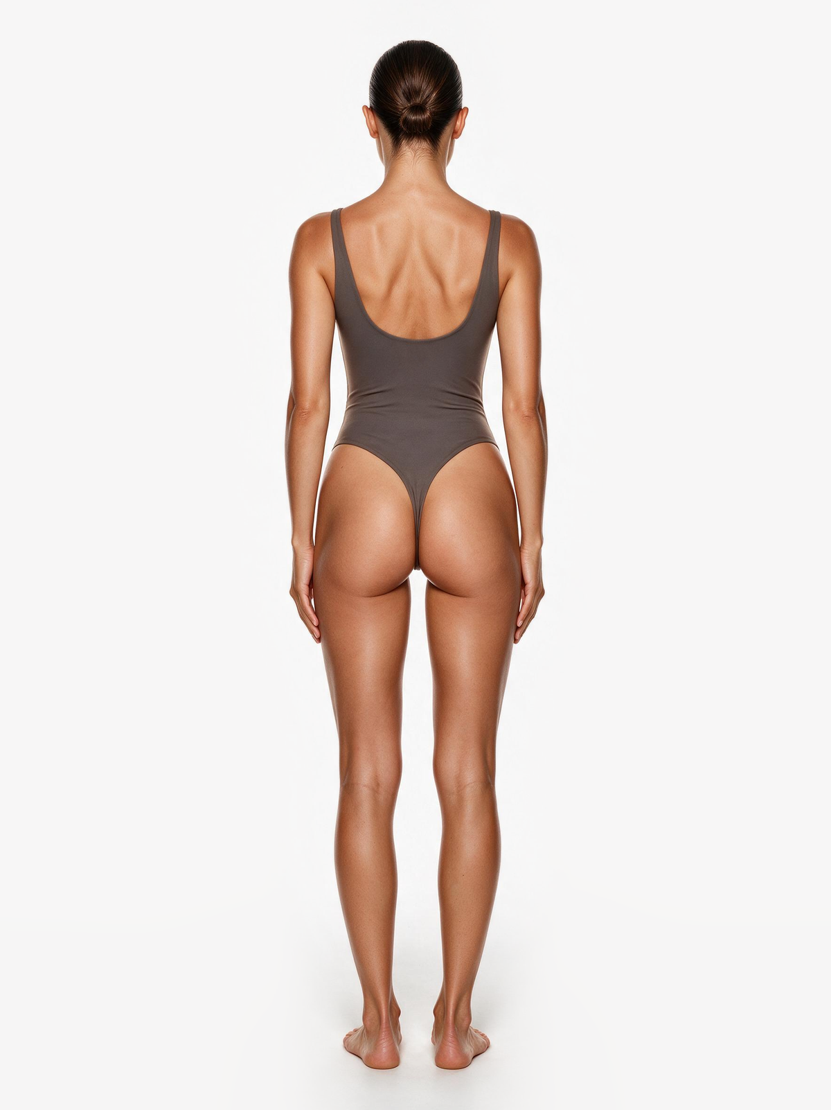 Second Skin Square-Neck Bodysuit Mushroom